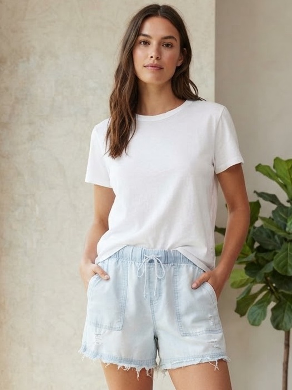 For The Republic Raw Hem Shorts